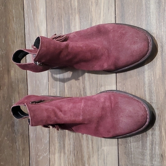 Born Women Suede Ankle sandals booties block heels open back sz 9 - Picture 3 of 12